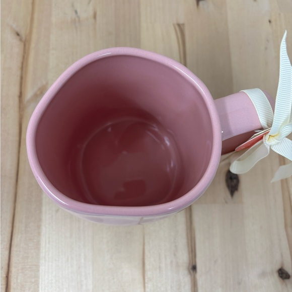 Rae Dunn Valentine KISSES HUGS Mug Pink Ceramic Double Sided with White LL New - Picture 3 of 4